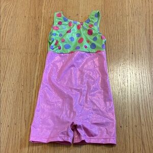 Pink and Green Polka Dot Leotard